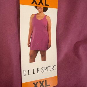 New Elle Sport Active Tank Dress With Inner Shorts Women's XXL Pink Athletic